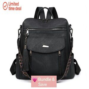 PU Leather Backpack Purse for Women, Convertible Shoulder Bag, Travel & Daily